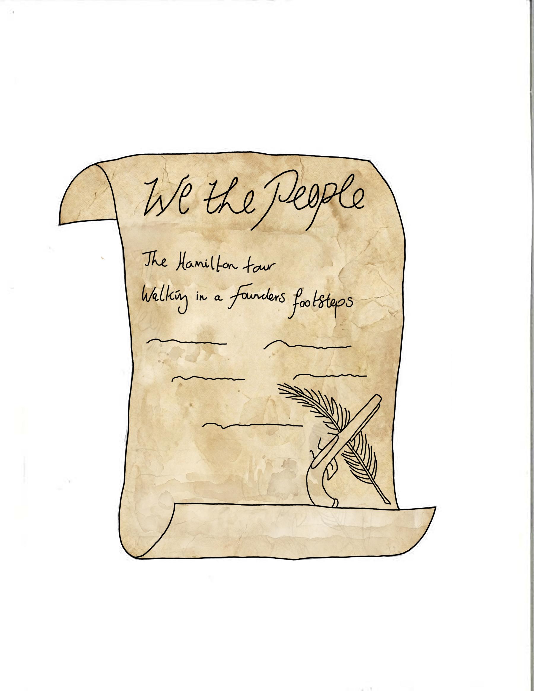 We the People parchment scroll and quill